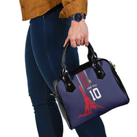 Custom Midnight Navy Football Shoulder Handbag Paris Architectural Heritage Style - Wonder Print Shop