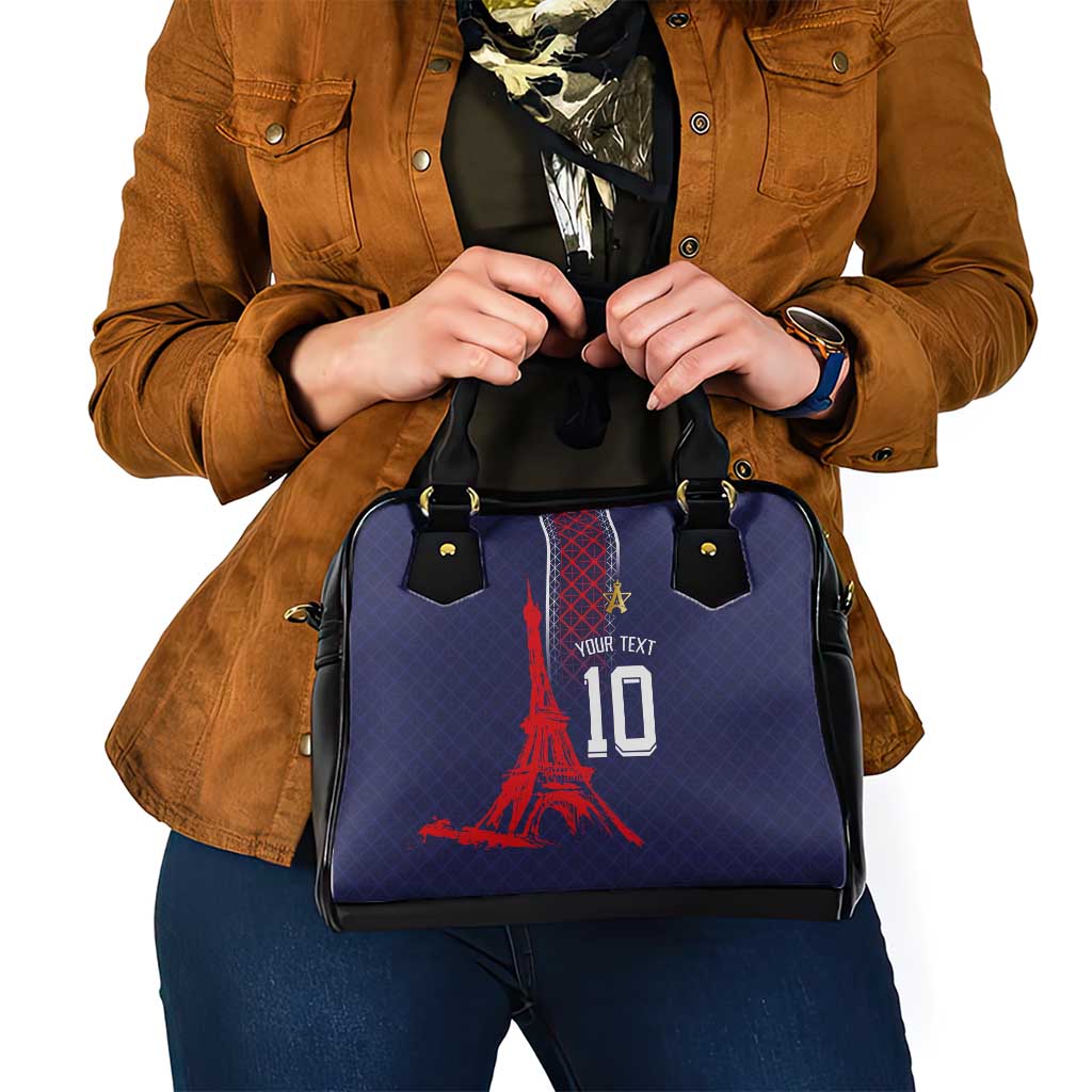 Custom Midnight Navy Football Shoulder Handbag Paris Architectural Heritage Style - Wonder Print Shop