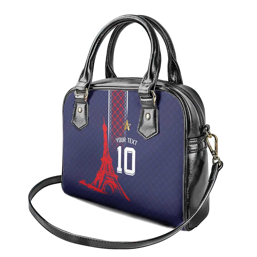 Custom Midnight Navy Football Shoulder Handbag Paris Architectural Heritage Style - Wonder Print Shop