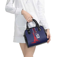 Custom Midnight Navy Football Shoulder Handbag Paris Architectural Heritage Style - Wonder Print Shop
