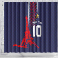 Custom Midnight Navy Football Shower Curtain Paris Architectural Heritage Style - Wonder Print Shop