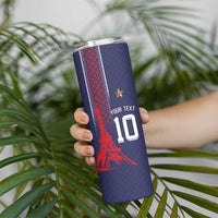 Custom Midnight Navy Football Skinny Tumbler Paris Architectural Heritage Style - Wonder Print Shop