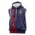 Custom Midnight Navy Football Sleeveless Hoodie Paris Architectural Heritage Style - Wonder Print Shop
