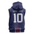 Custom Midnight Navy Football Sleeveless Hoodie Paris Architectural Heritage Style - Wonder Print Shop