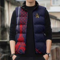 Custom Midnight Navy Football Sleeveless Puffer Jacket Paris Architectural Heritage Style - Wonder Print Shop