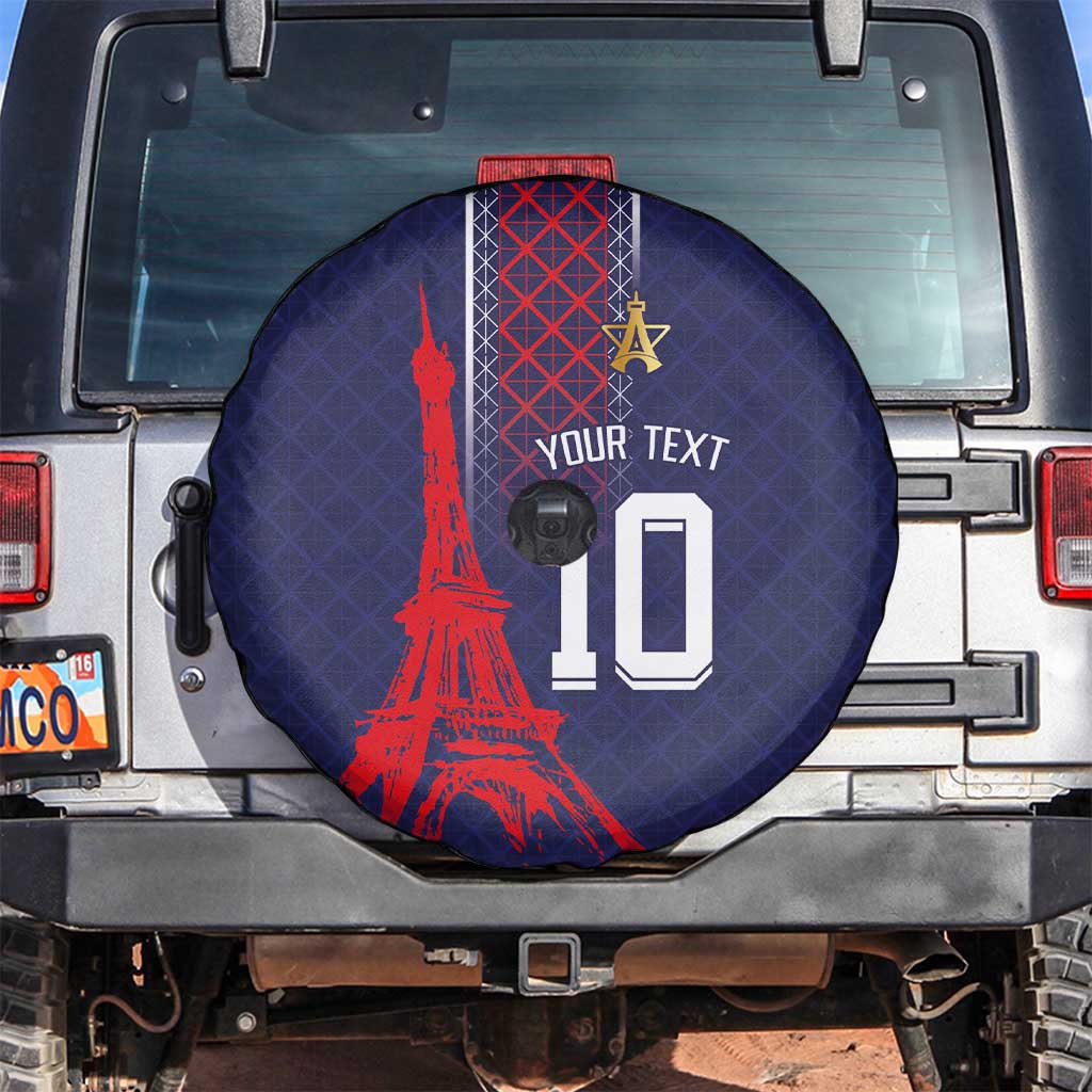 Custom Midnight Navy Football Spare Tire Cover Paris Architectural Heritage Style - Wonder Print Shop