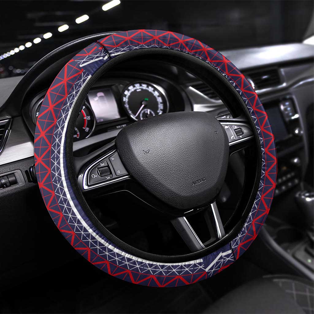 Midnight Navy Football Steering Wheel Cover Paris Architectural Heritage Style - Wonder Print Shop
