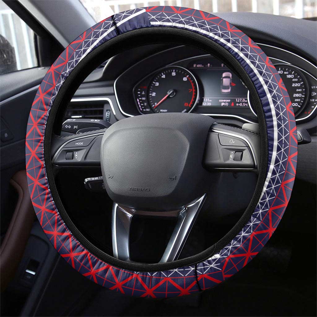 Midnight Navy Football Steering Wheel Cover Paris Architectural Heritage Style - Wonder Print Shop