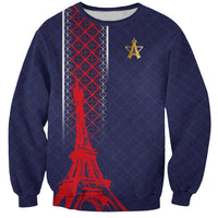 Custom Midnight Navy Football Sweatshirt Paris Architectural Heritage Style - Wonder Print Shop