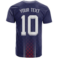 Custom Midnight Navy Football T Shirt Paris Architectural Heritage Style - Wonder Print Shop