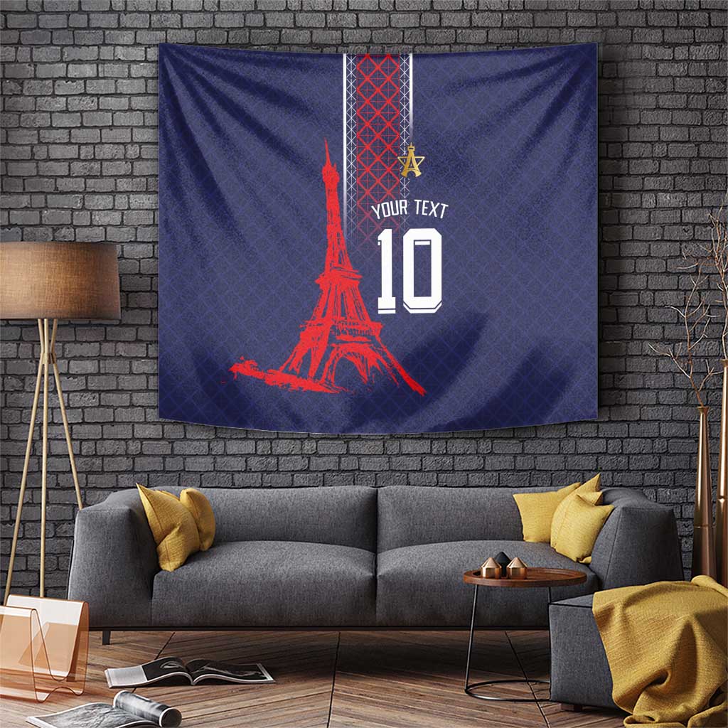 Custom Midnight Navy Football Tapestry Paris Architectural Heritage Style - Wonder Print Shop