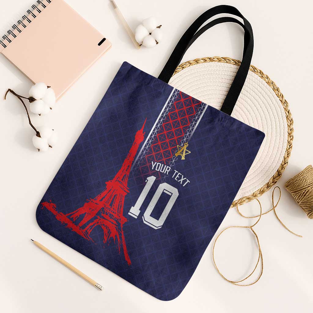 Custom Midnight Navy Football Tote Bag Paris Architectural Heritage Style - Wonder Print Shop