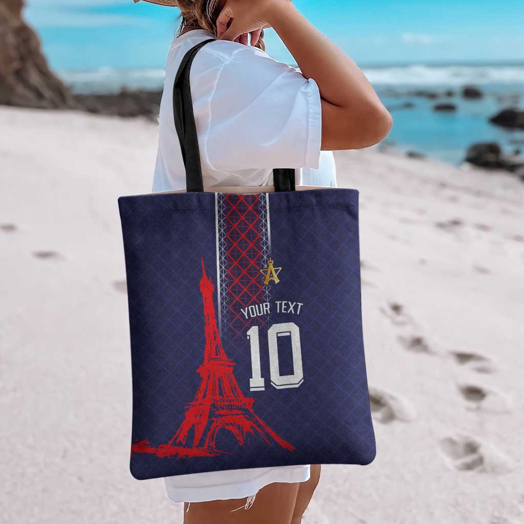 Custom Midnight Navy Football Tote Bag Paris Architectural Heritage Style - Wonder Print Shop