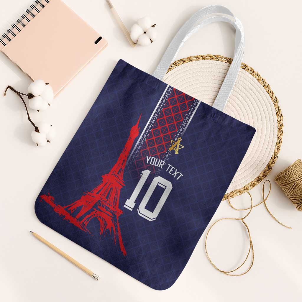 Custom Midnight Navy Football Tote Bag Paris Architectural Heritage Style - Wonder Print Shop
