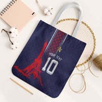 Custom Midnight Navy Football Tote Bag Paris Architectural Heritage Style - Wonder Print Shop