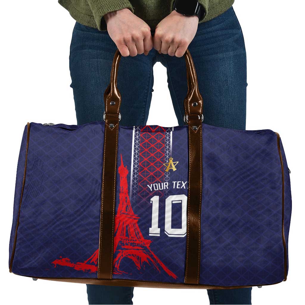Custom Midnight Navy Football Travel Bag Paris Architectural Heritage Style - Wonder Print Shop