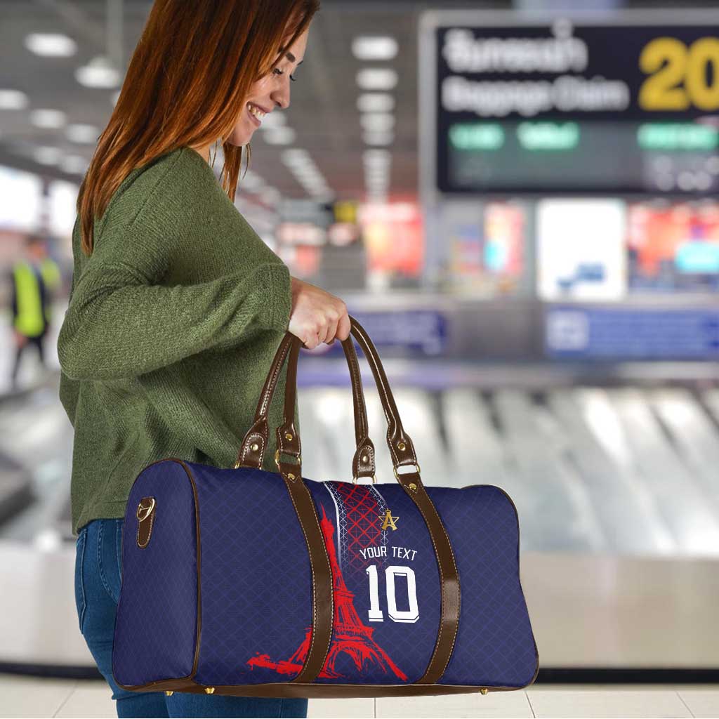 Custom Midnight Navy Football Travel Bag Paris Architectural Heritage Style - Wonder Print Shop
