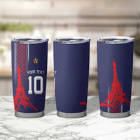Custom Midnight Navy Football Tumbler Cup Paris Architectural Heritage Style - Wonder Print Shop