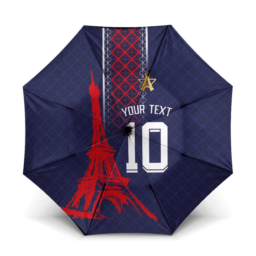 Custom Midnight Navy Football Umbrella Paris Architectural Heritage Style - Wonder Print Shop