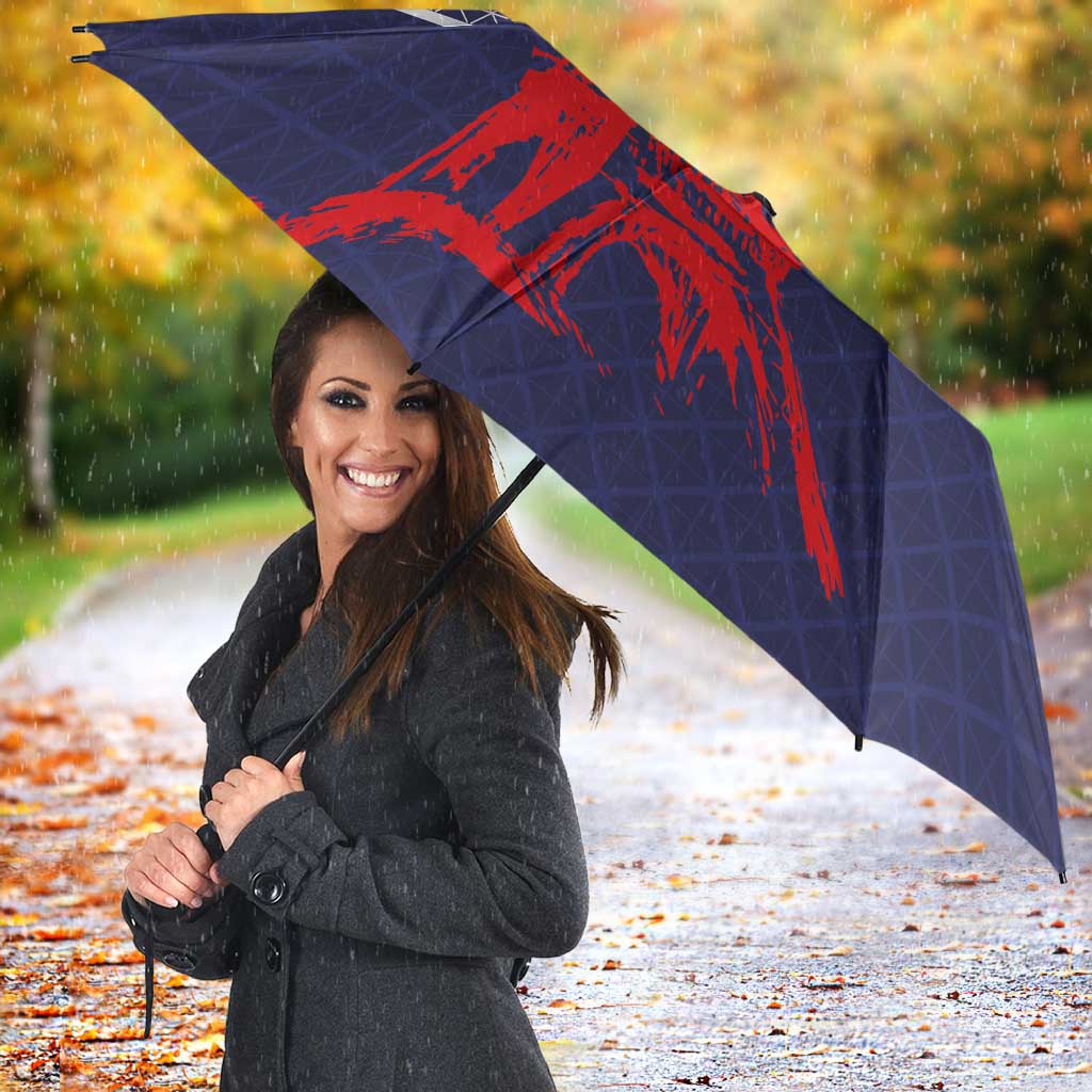 Custom Midnight Navy Football Umbrella Paris Architectural Heritage Style - Wonder Print Shop