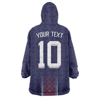 Custom Midnight Navy Football Wearable Blanket Hoodie Paris Architectural Heritage Style - Wonder Print Shop