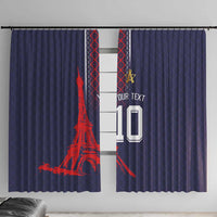 Custom Midnight Navy Football Window Curtain Paris Architectural Heritage Style - Wonder Print Shop