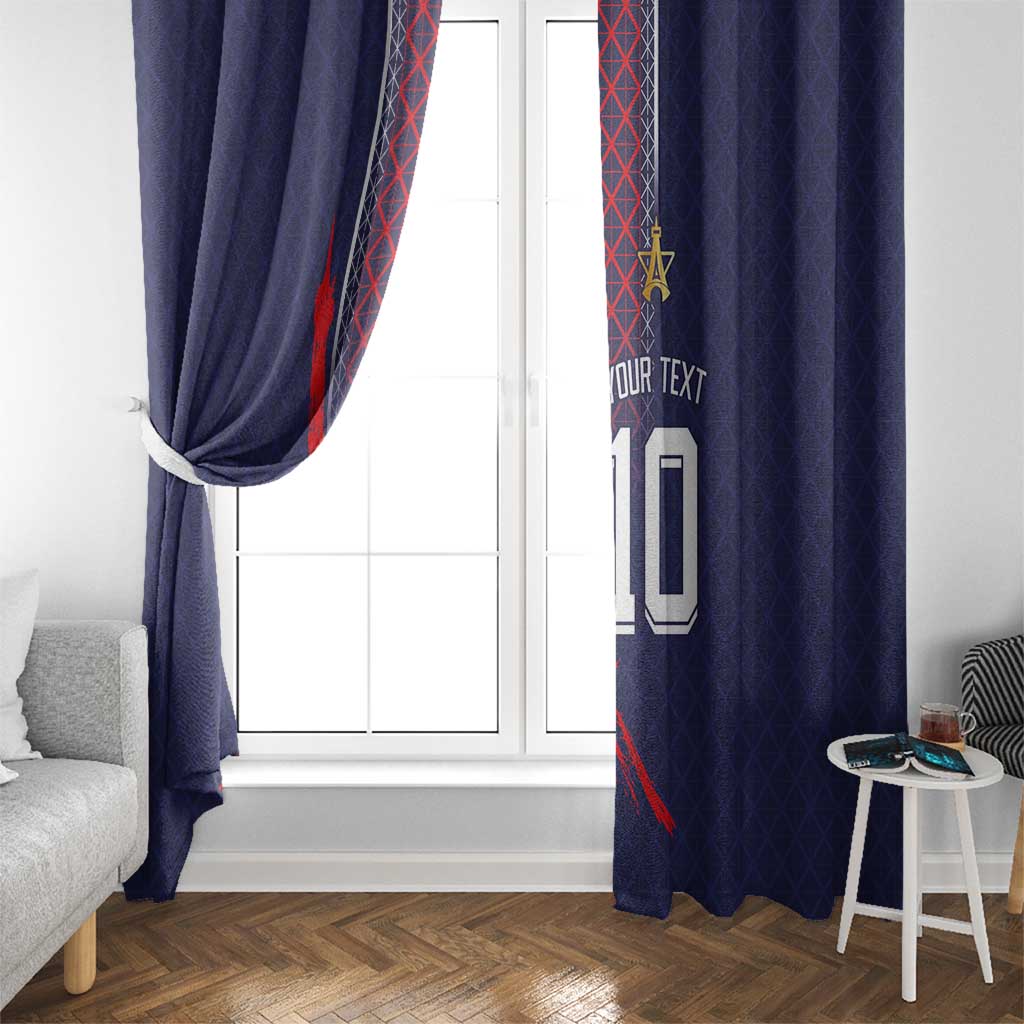 Custom Midnight Navy Football Window Curtain Paris Architectural Heritage Style - Wonder Print Shop
