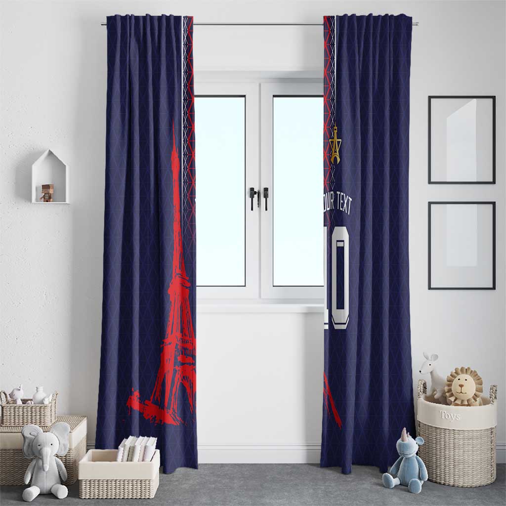 Custom Midnight Navy Football Window Curtain Paris Architectural Heritage Style - Wonder Print Shop