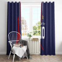 Custom Midnight Navy Football Window Curtain Paris Architectural Heritage Style - Wonder Print Shop