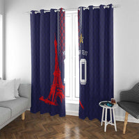 Custom Midnight Navy Football Window Curtain Paris Architectural Heritage Style - Wonder Print Shop
