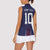 Custom Midnight Navy Football Women Sleeveless Polo Shirt Paris Architectural Heritage Style - Wonder Print Shop