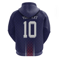 Custom Midnight Navy Football Zip Hoodie Paris Architectural Heritage Style - Wonder Print Shop