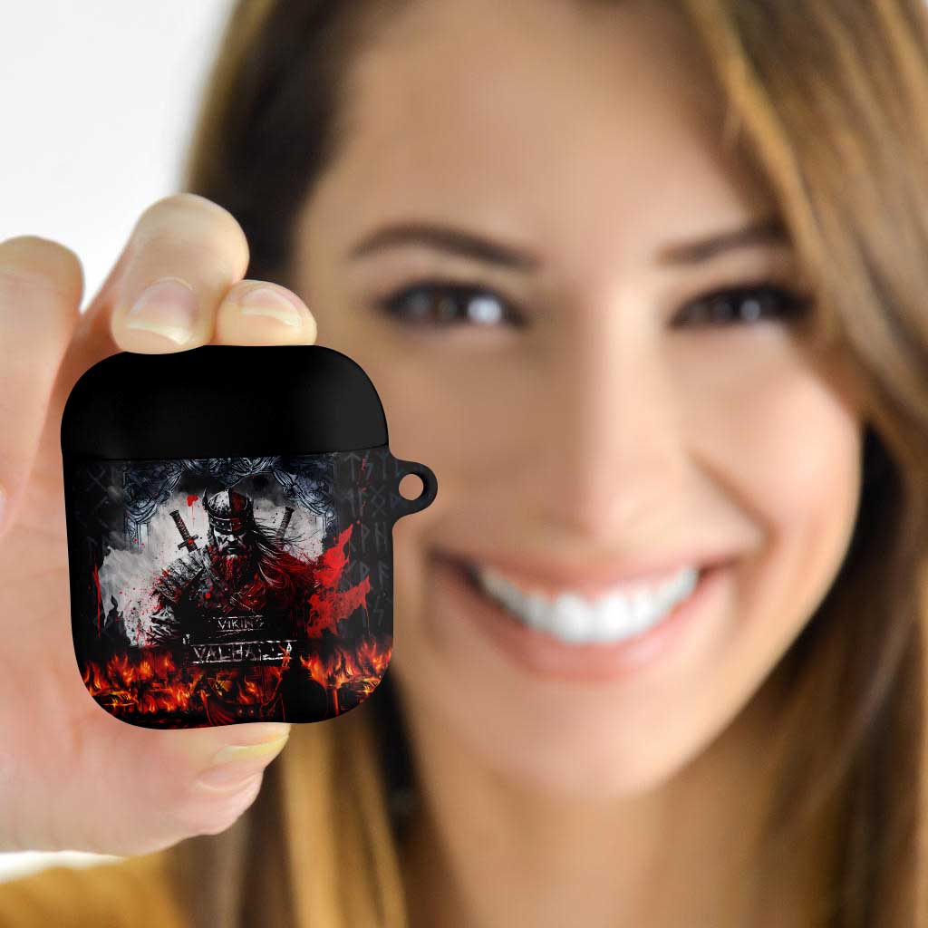 Viking Valhalla AirPods Case Norseman and Burning Battlefield - Wonder Print Shop