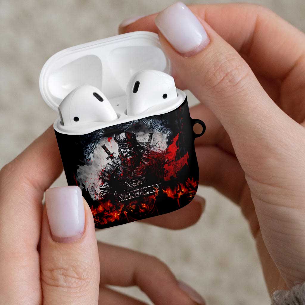 Viking Valhalla AirPods Case Norseman and Burning Battlefield - Wonder Print Shop
