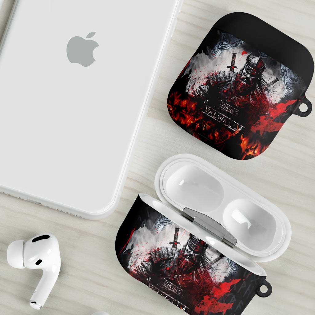 Viking Valhalla AirPods Case Norseman and Burning Battlefield - Wonder Print Shop