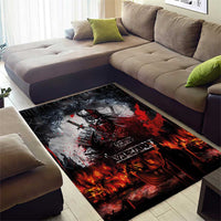 Viking Valhalla Area Rug Norseman and Burning Battlefield - Wonder Print Shop