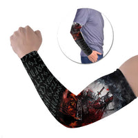 Viking Valhalla Arm Sleeves Norseman and Burning Battlefield - Wonder Print Shop