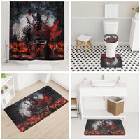 Viking Valhalla Bathroom Set Norseman and Burning Battlefield - Wonder Print Shop