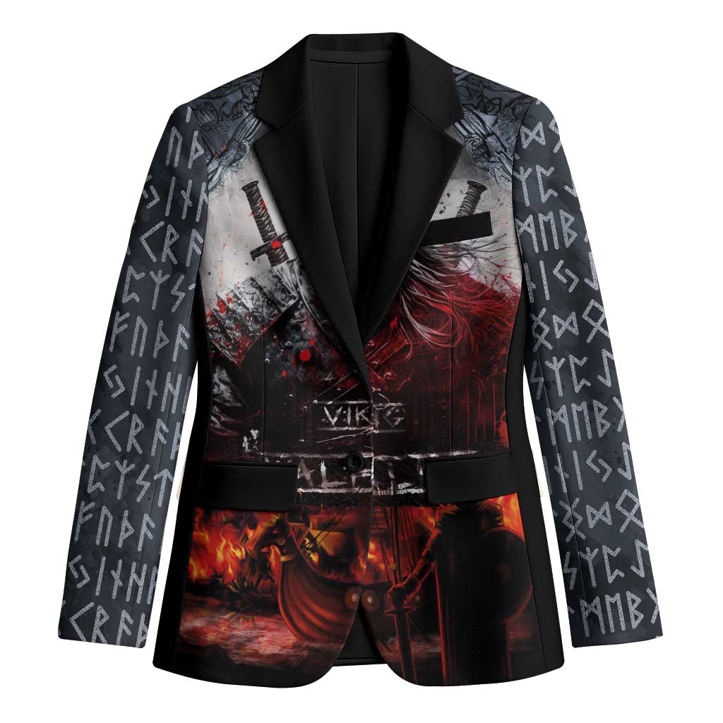 Viking Valhalla Blazer Norseman and Burning Battlefield - Wonder Print Shop