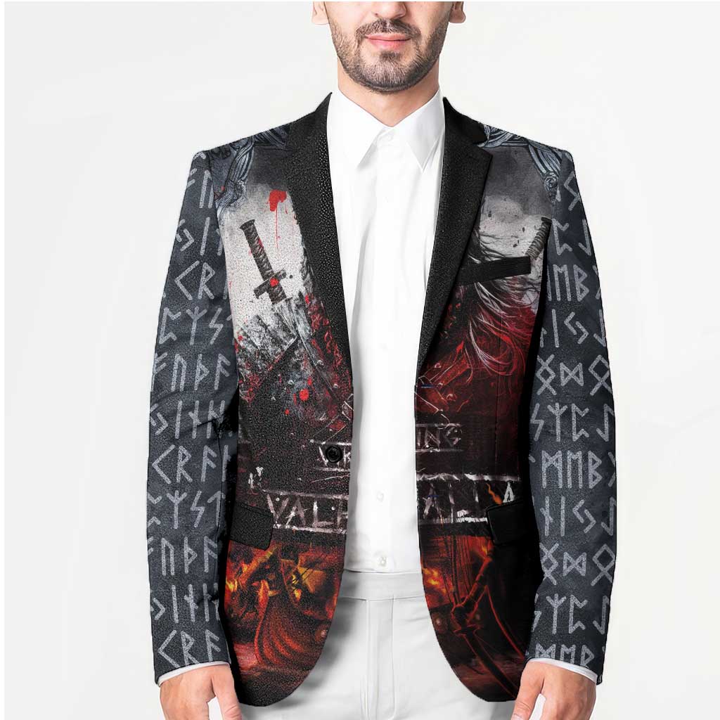 Viking Valhalla Blazer Norseman and Burning Battlefield - Wonder Print Shop