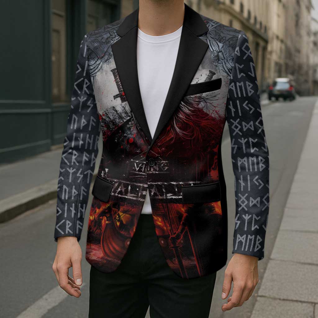 Viking Valhalla Blazer Norseman and Burning Battlefield - Wonder Print Shop