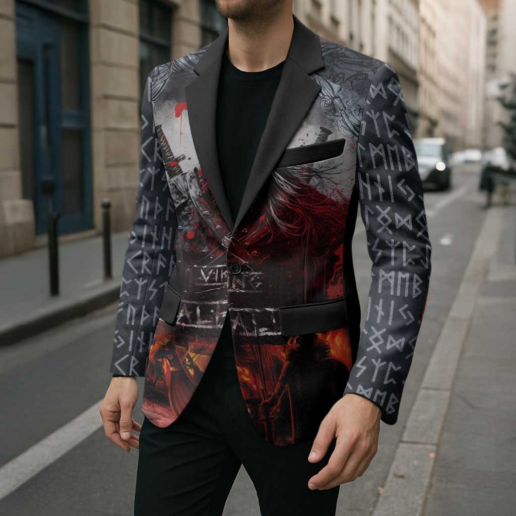 Viking Valhalla Blazer Norseman and Burning Battlefield - Wonder Print Shop