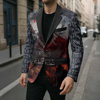 Viking Valhalla Blazer Norseman and Burning Battlefield - Wonder Print Shop