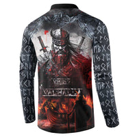 Viking Valhalla Button Sweatshirt Norseman and Burning Battlefield - Wonder Print Shop
