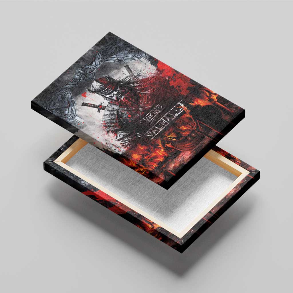 Viking Valhalla Canvas Wall Art Norseman and Burning Battlefield - Wonder Print Shop