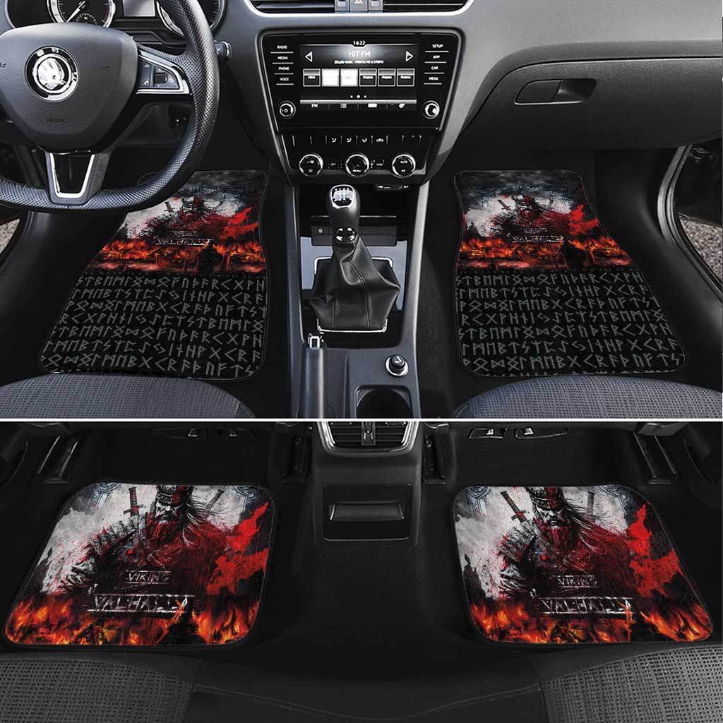 Viking Valhalla Car Mats Norseman and Burning Battlefield - Wonder Print Shop