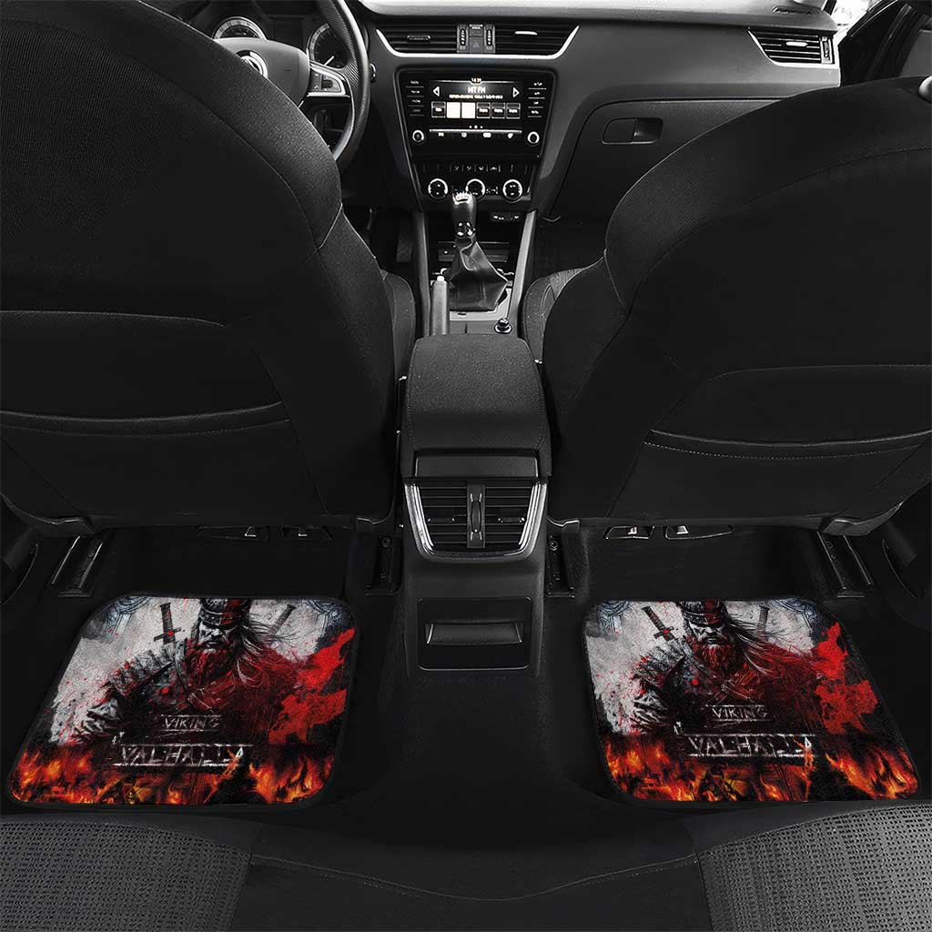 Viking Valhalla Car Mats Norseman and Burning Battlefield - Wonder Print Shop