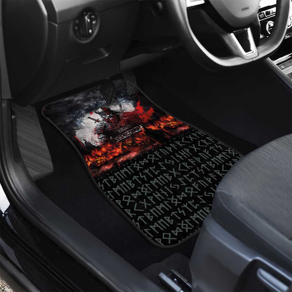 Viking Valhalla Car Mats Norseman and Burning Battlefield - Wonder Print Shop