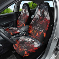 Viking Valhalla Car Seat Cover Norseman and Burning Battlefield - Wonder Print Shop