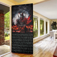 Viking Valhalla Door Cover Norseman and Burning Battlefield - Wonder Print Shop